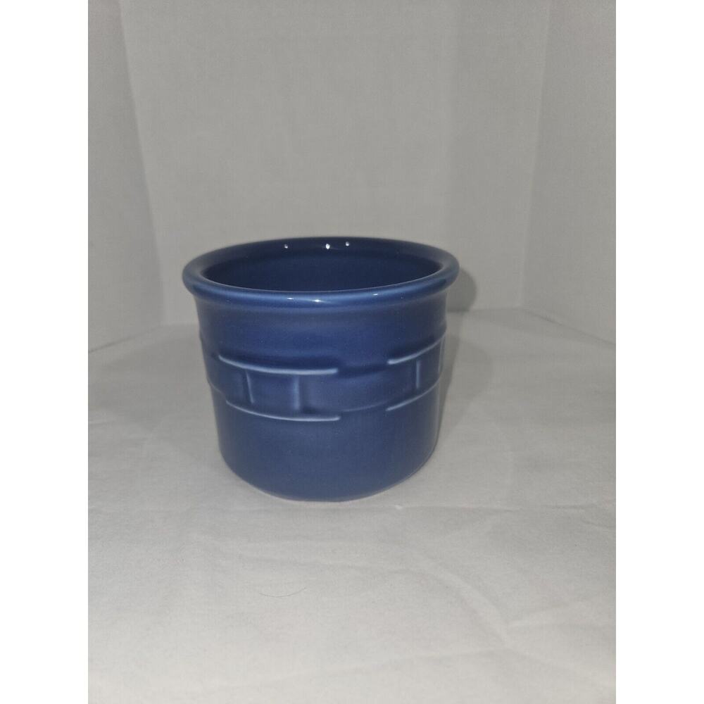 Longaberger Pottery Woven Traditions Cornflower Blue 1 Pint Salt Crock